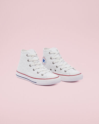 Love Ceremony Chuck Taylor All Star Blanc/Blanc vintage/Multicolore, Angled View