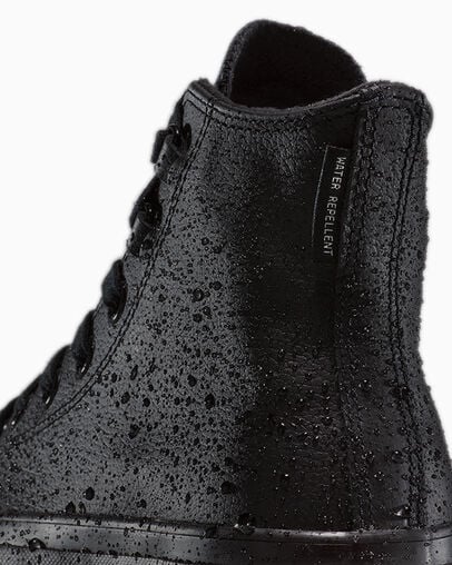 Chuck Taylor All Star Lift Platform Leather Black/Black/Black, Detail Angle View