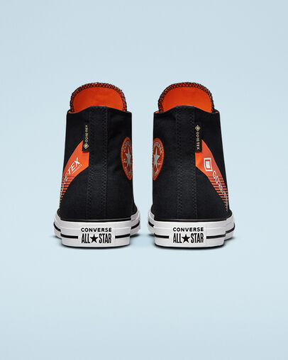 Chuck Taylor All Star GORE-TEX&reg; Cold Fusion Black/Bold Mandarin/White, Heel View