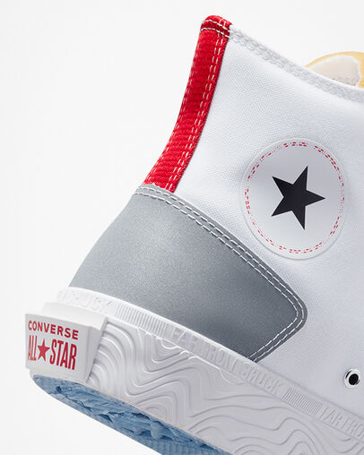 Chuck Taylor Alt Star Reflective Shine Wit/Rood/Lt Armory Blue, Detail Angle View