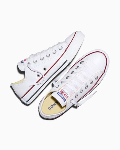 Chuck Taylor All Star Leather White, Angled View