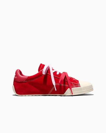 Chuck Taylor Lo Red/New Found Bloom Pink/Egret, Outer Side View