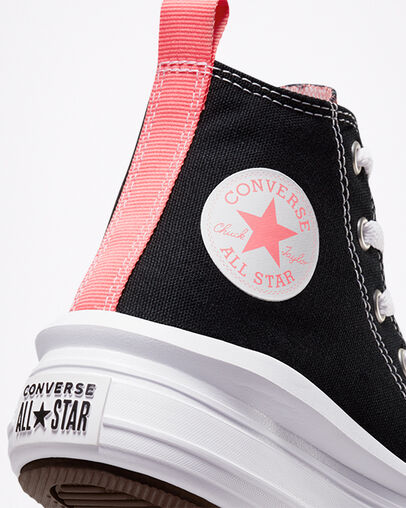 Chuck Taylor All Star Move Platform Nero/Sale rosa/Bianco, Detail Angle View