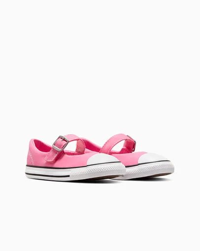 Chuck Taylor All Star Dainty Mary Jane Pink/White/Black, Top and Side View