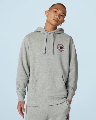 Pull-over hoodie Chuck Taylor Heritage M&eacute;lange gris vintage chin&eacute;, Front View