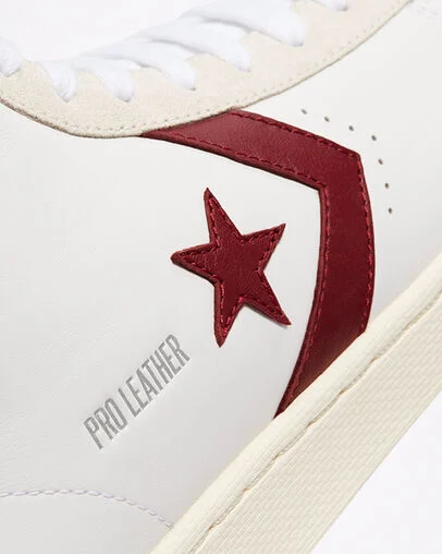 Pro Leather White/Team Red/Egret, Detail Angle View