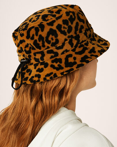 Fleece-Bucket-Hat mit Leopardenmuster Wheat Leopard Aop