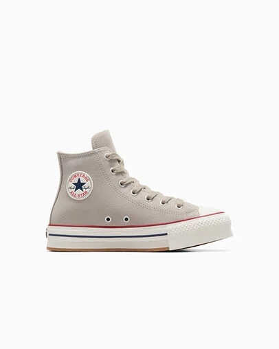 Chuck Taylor All Star EVA Lift Platform Suede Papyrus/Egret/Midnight Navy, Outer Side View