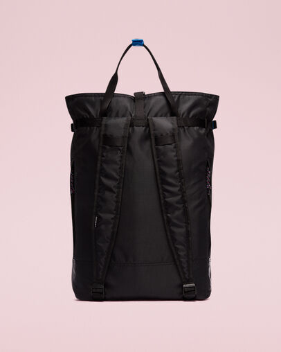 Mochila Bucket Negro azul digital/Hiperrosa, Back View