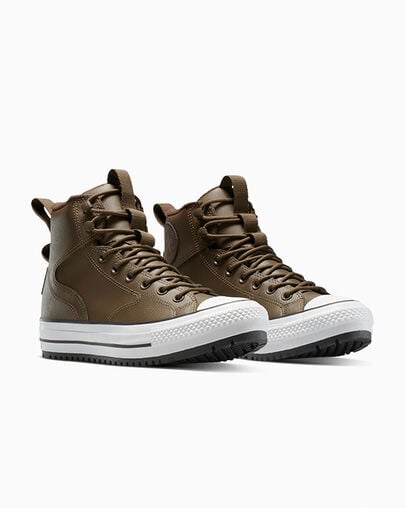 Chuck Taylor All Star Water-Repellent Hiker Boot Grounded/Totally Fudged/White, Top and Side View