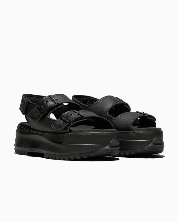 Run Star Sandal Platform Leather Black/Black/Black