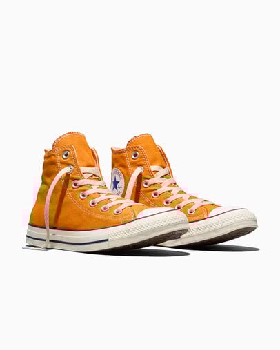 Chuck Taylor All Star Dip Dye Wide Width Orange Dust Dyed, Top and Side View