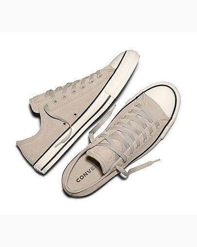 Chuck Taylor All Star Suede Papyrus Brown/Black/Egret, Angled View