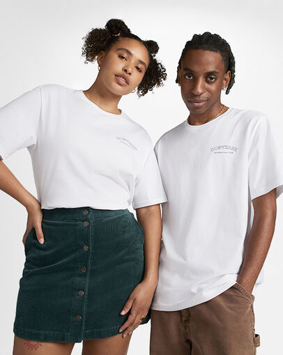 T-shirt double face Rec Club Go-To Converse White, Front View