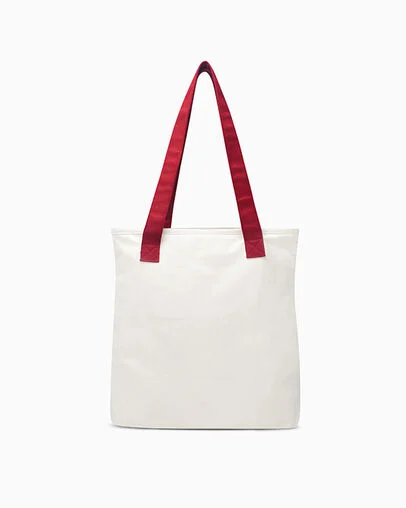 Sweetheart Tote Bag Natural Canvas, Back View