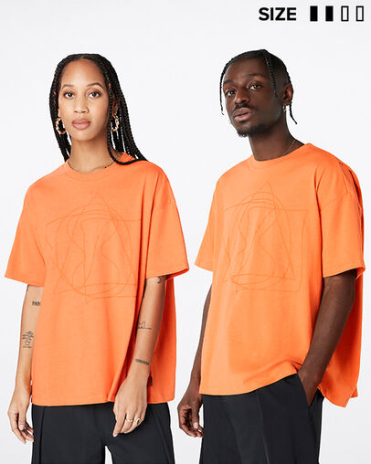 Converse Shapes Graphic Box T-Shirt Bright Poppy Heather, Front View