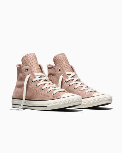 Chuck Taylor All Star Crocodile Dried Earth/Egret/Black, Top and Side View