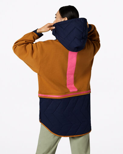 Convertible Hoodie Dress Dark Soba Multi, Back View