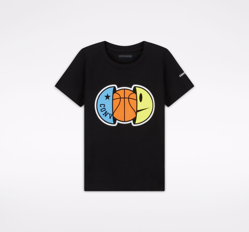 T-shirt Jump Ball Smiley Noir