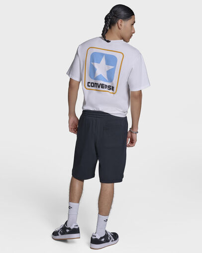 Embroidered Star Chevron Standard-Fit Shorts Black