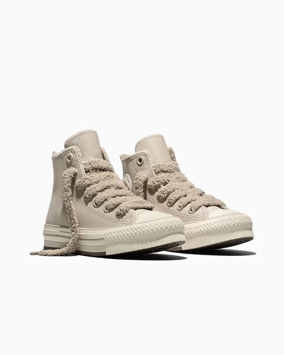 Chuck Taylor All Star EVA Lift Platform Cozy Leather Papyrus/Papyrus/Egret