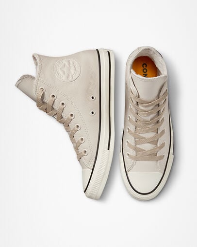 cream leather converse rose gold