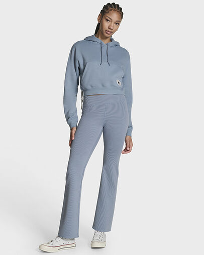 Chuck Taylor All Star Cropped Hoodie Yeti Breath Blue, Back View