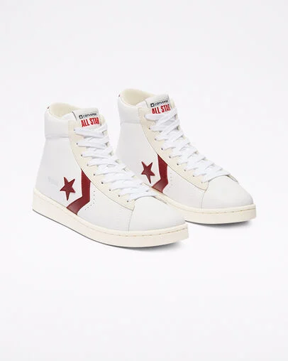 Pro Leather White/Team Red/Egret, Angled View