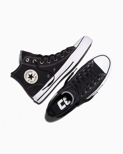 CONS Chuck Taylor All Star Pro Suede Zwart/Zwart/Wit, Angled View