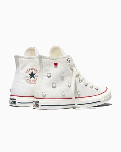 Chuck Taylor All Star Valentine's Day Vintage White/Egret/Days Ahead Red, Heel View