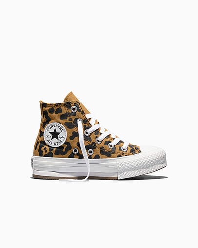 Chuck Taylor All Star EVA Lift Leopard Platform Honey Stick/Black/White, Outer Side View