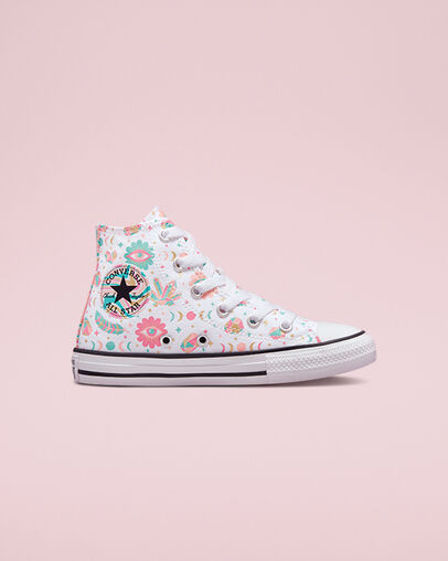 Chuck Taylor All Star Mystic Gems Blanc/Rose/Corail blanchi, Outer Side View