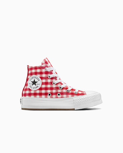 Chuck Taylor All Star EVA Lift Platform Checkered Vintage White/Red/White, Outer Side View
