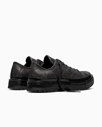 Chuck 70 National Snakeskin Print Black/Dark Matter/Black, Heel View