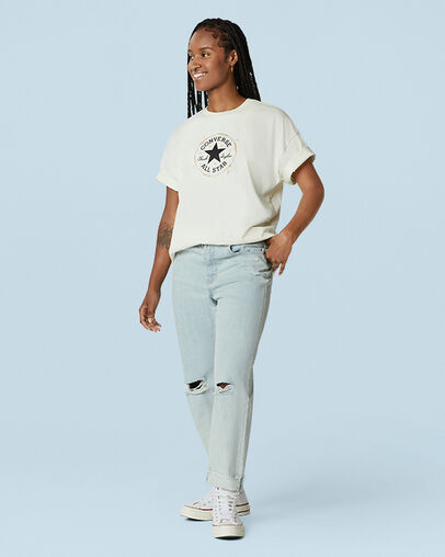 T-shirt &agrave; manches courtes, col ras du cou et coupe d&eacute;contract&eacute;e Chuck Taylor Zodiac Aigrette, Full Body View