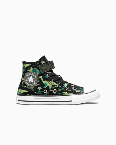 Chuck Taylor All Star Easy-On Dinos Black/White/Neon Mantis Green, Outer Side View