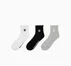 3-Pack Chevron Star Lettuce Cuff Quarter Socks Black/White