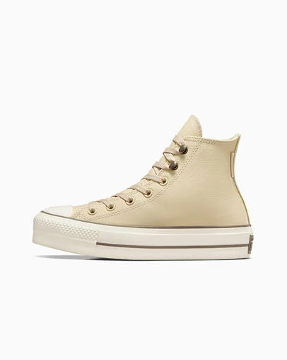Chuck Tayor All Star Lift Platform Weatherized Leather Glaseado miso/Trufa/Garza, Inner Side View