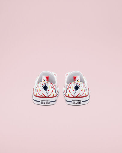 Chuck Taylor All Star Easy-On Paint Splatter White/Multi/Garnet, Heel View