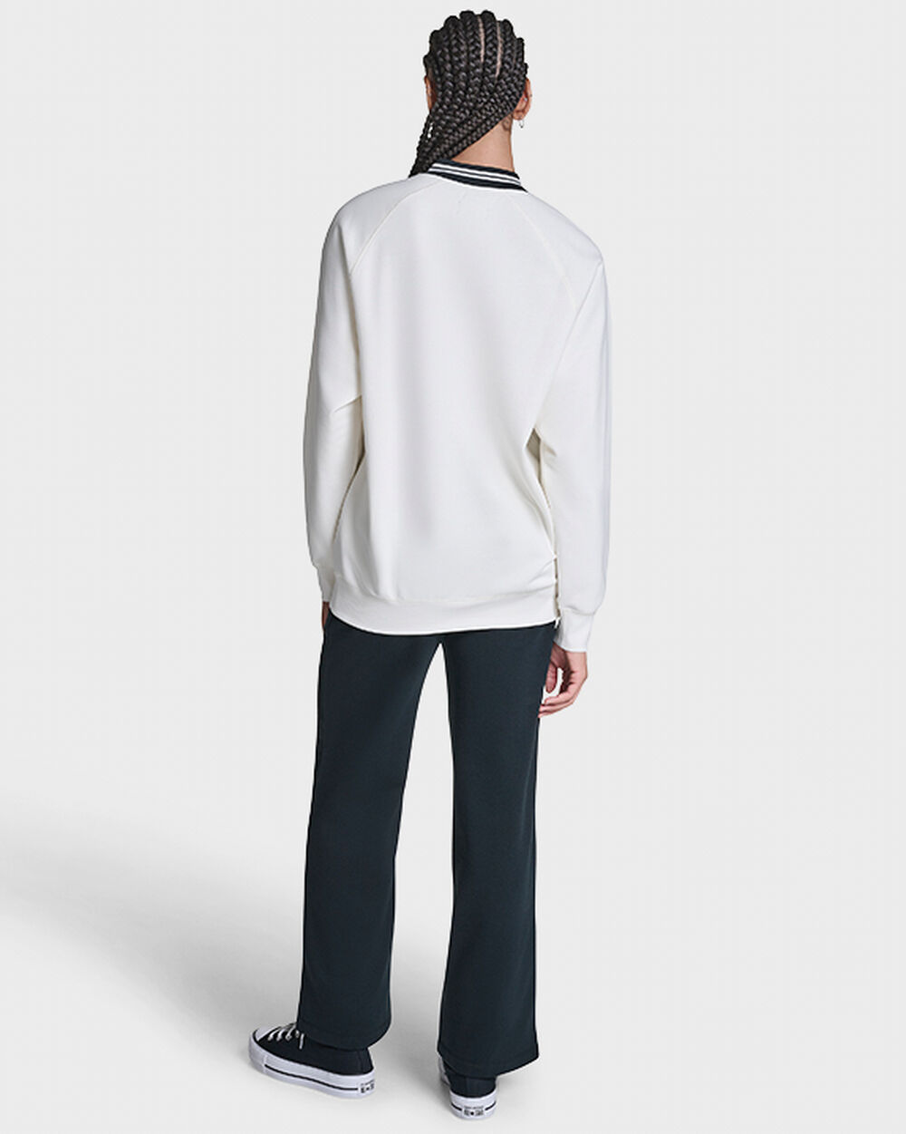 Thumbnail - Retro Wordmark Oversized Crewneck Sweatshirt White