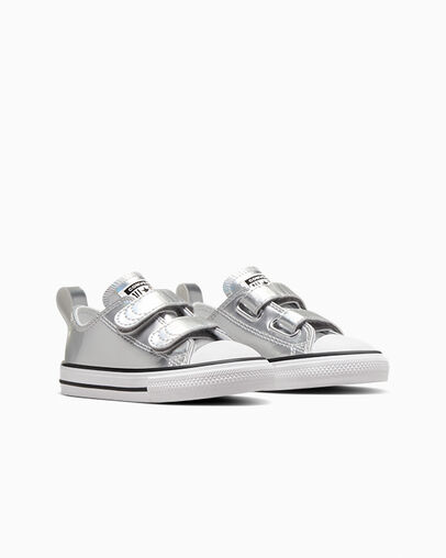 Chuck Taylor All Star Metallic Silver/White/Silver, Top and Side View