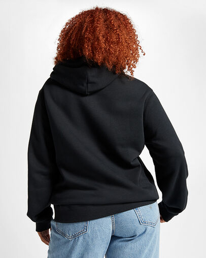 Converse Go-To All Star Patch Standard-Fit Fleece Pullover Hoodie Converse Black, Full Body View