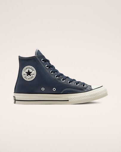 Chuck 70 Converse Color Leather Bleu nuit marine/Aigrette/Noir, Outer Side View