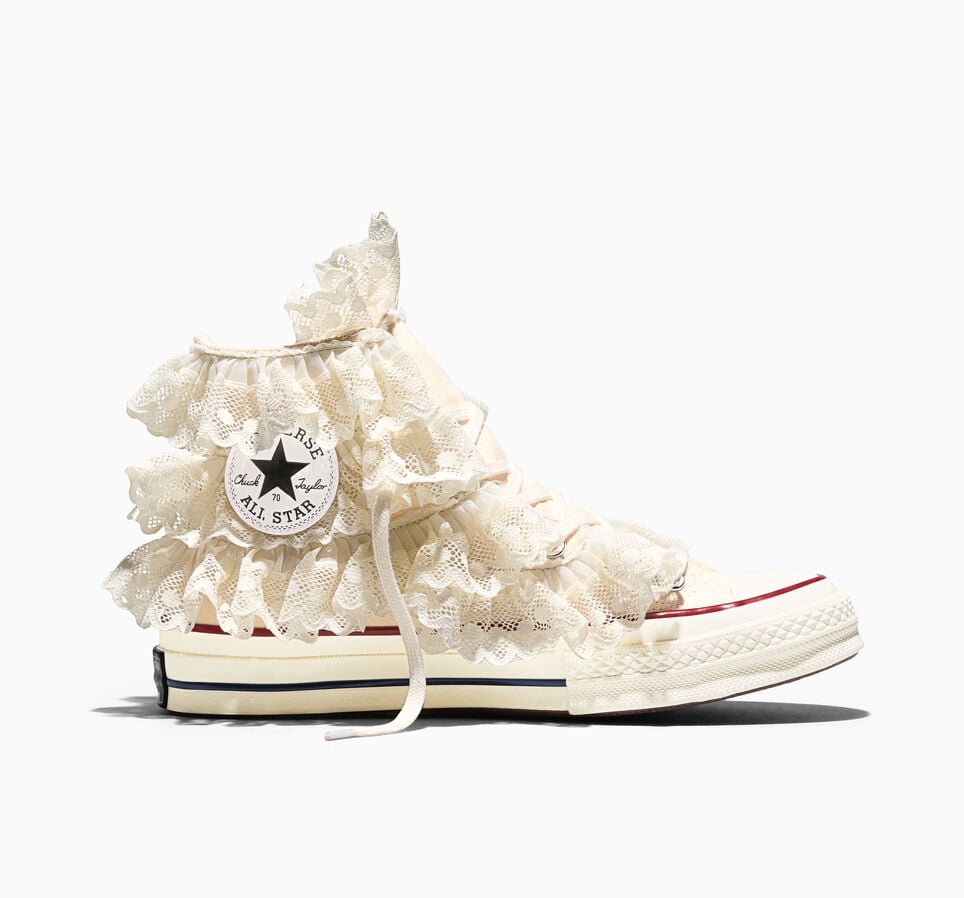 Chuck 70 3-D Flourish High Top Egret Crochet