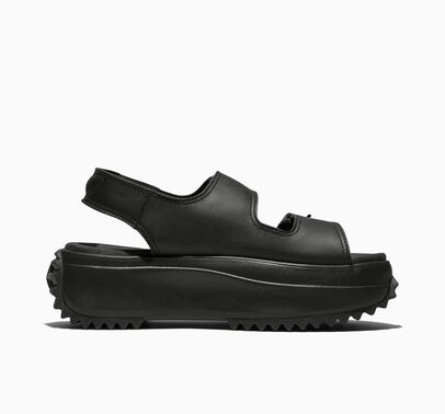 Converse Run Star Sandal Platform Leather Black/Black/Black