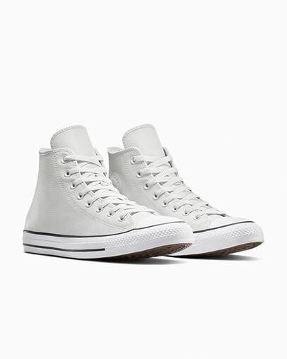 Chuck Taylor All Star Leather Barely Grey/Barely Grey, Top and Side View