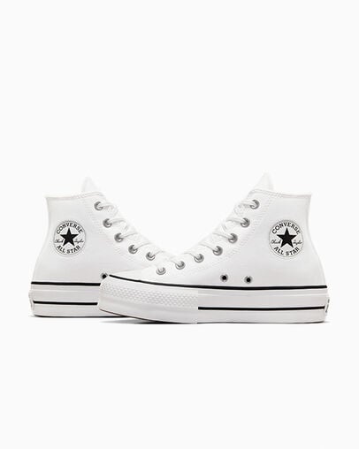 Chuck Taylor All Star Platform Blanc/Noir/Blanc, Detail Angle View