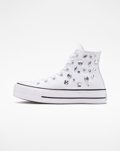 Chuck Taylor All Star Lift Platform Gems Gemas blancas, Inner Side View