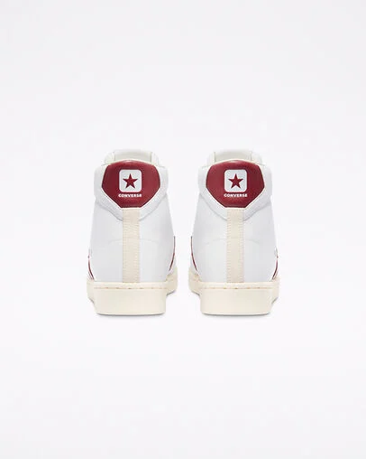 Pro Leather White/Team Red/Egret, Heel View