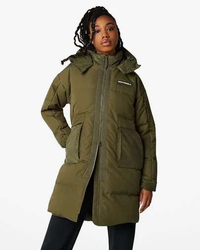 Counter Climate Long Down Jacket Converse Utility, Front View